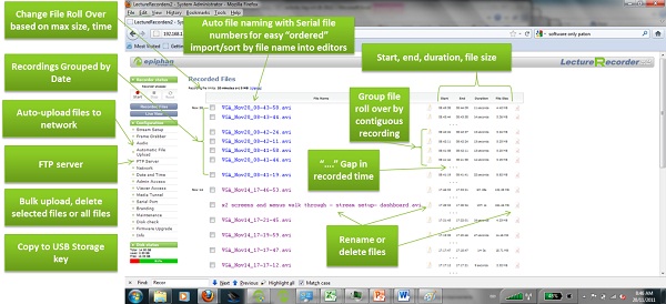 Lecture Recorder x2 file administration